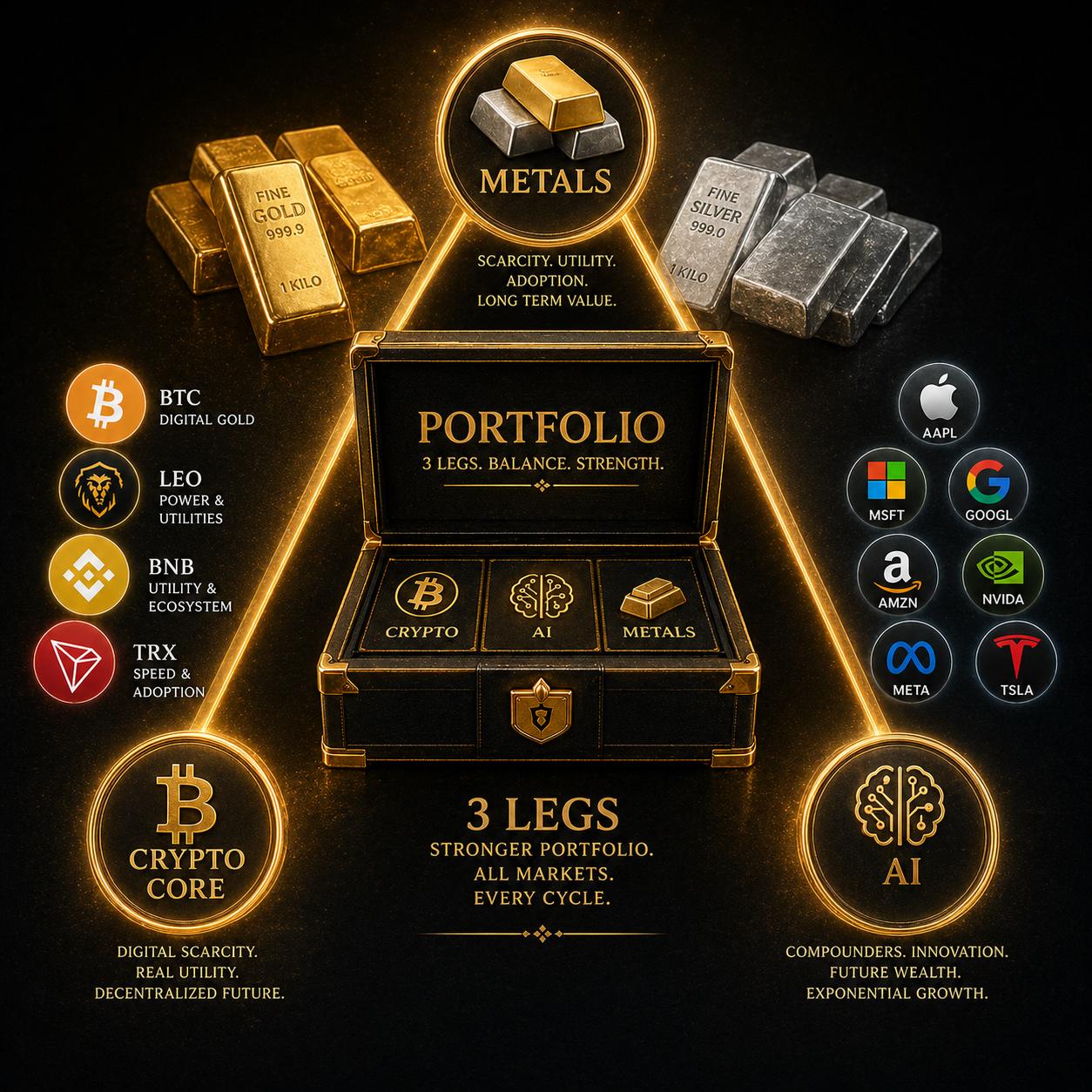 XFR Portfolio - 3 Legs: Crypto, AI, Metals